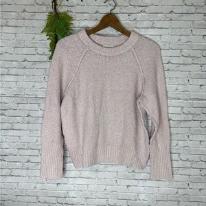 Lucky Brand Pale Pink Cotton Blend Crewneck Knit Sweater